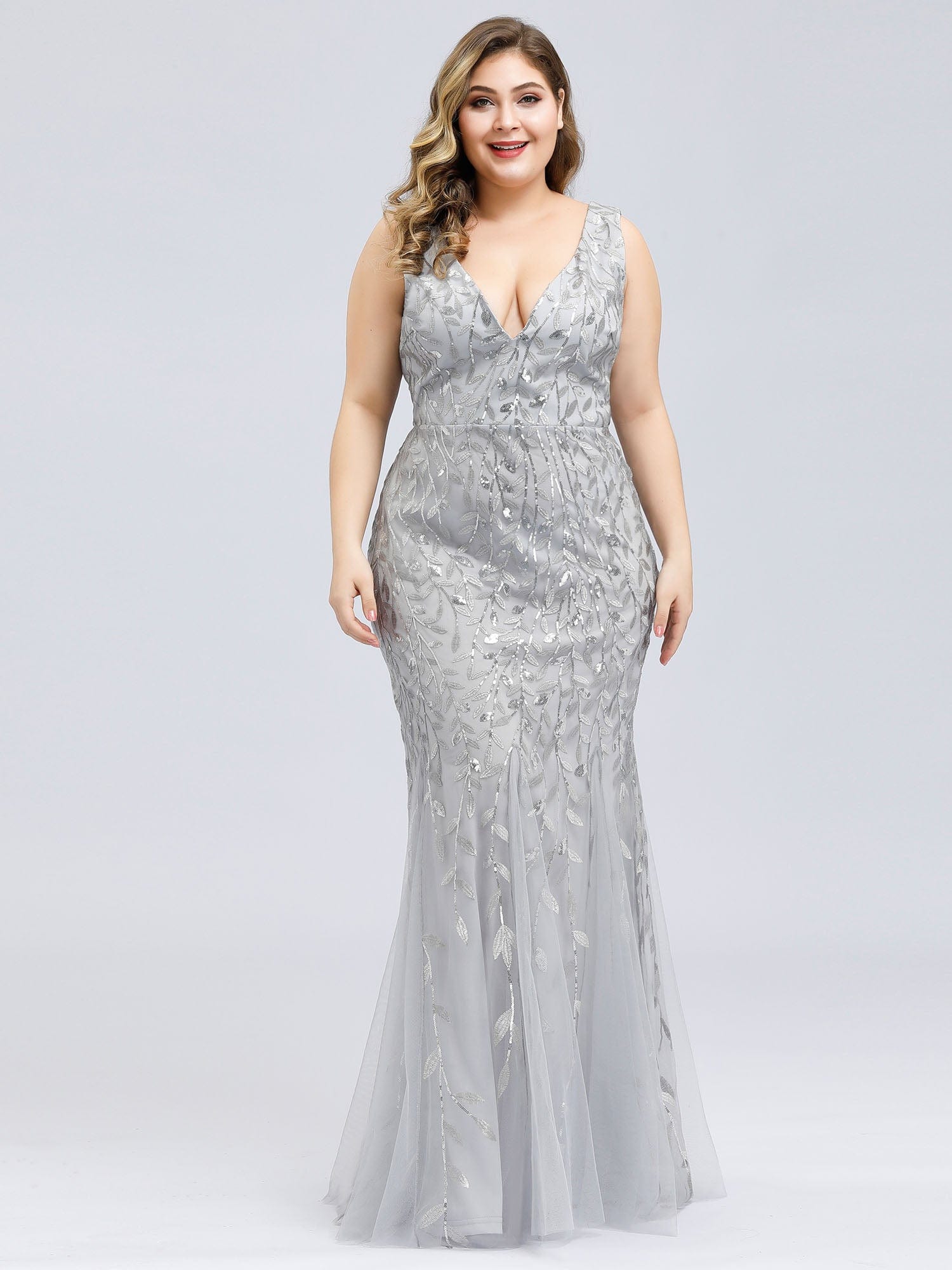 MsDresslyEP Plus Formal Dress Plus Size Maxi Sequin Formal Dresses & Gowns