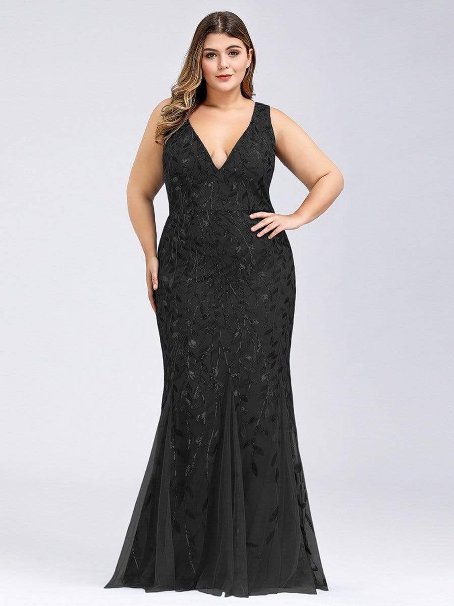 MsDresslyEP Plus Formal Dress Plus Size Maxi Sequin Formal Dresses & Gowns