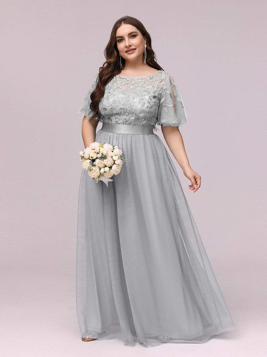 MsDresslyEP Plus Formal Dress Plus Size Sequin Bodice Long Formal Evening Dresses DRE230977481GRE16