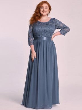 MsDresslyEP Plus Formal Dress Simple Plus Size Lace Evening Dress with Half Sleeves DRE230974861DNV16