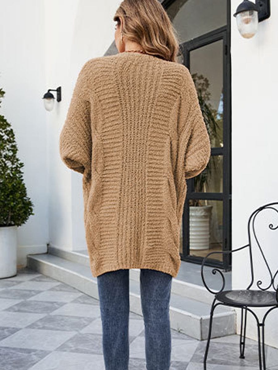 MsDressly Sweaters Loose And Cozy V Neck Cable Knit Sweater